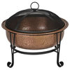 Beautiful Fire Pit with Stand and Spark Screen
