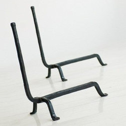 Ferro & Fuoco Tall Andirons by Conmoto - Fireplace Grates And Andirons