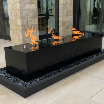 Granite Water and Fire Feature
