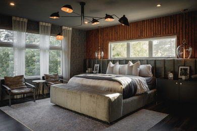 Photo of a contemporary bedroom in Atlanta.