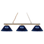 Z-LITE - Z-LITE 155-3PB-ARDB 3 Light Billiard Light - Z-LITE 155-3PB-ARDB 3 Light Billiard Light, Polished BrassThe simple styling of this three light fixture creates a classic statement. Finished in polished brass, this three light fixture uses acrylic dark blue shades to compliment its classic look, and 36?Æ?Æ of chain per side is included to ensure the perfect hanging height.Collection: Sharp ShooterFrame Finish: Polished BrassFrame Material: SteelShade Finish/Color: Dark BlueShade Material: AcrylicDimension(in): 48(L) x 14(W) x 10(H)Chain Length(in): 36" x 2Cord/Wire Length(in): 60"Bulb: (3)60W Medium base,Dimmable(Not Included)UL Classification/Application: CUL/cETLu/Dry
