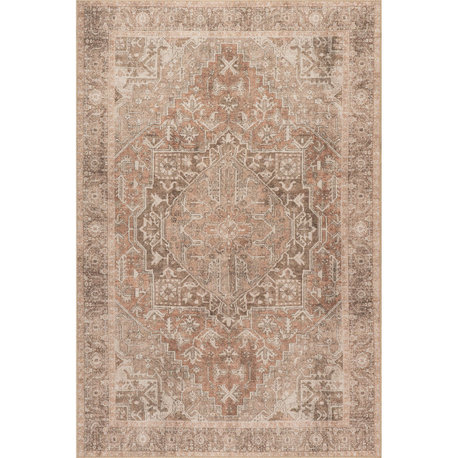 Nuloom Hillstone Traditional Vintage Medallion Area Rug, Light Brown 10' x 13'
