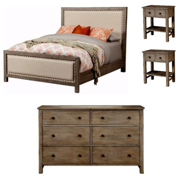 Home Square 4-Piece Set with California King Bed & Dresser & 2 Nightstands