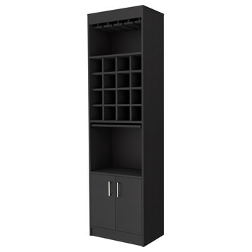 Kabul Kava Bar Cabinet, Black Wengue