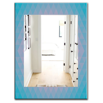 Designart Pastel Dreams 7 Midcentury Frameless Vanity Mirror, 28x40