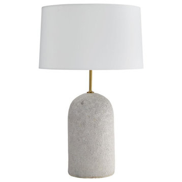 Capelli Table Lamp, 1-Light, Ivory Glaze Ceramic, White Microfiber Shade, 29.5"H