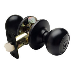Designers Impressions - Designers Impressions Bedford Design Matte Black Entry Door Knob - Doorknobs