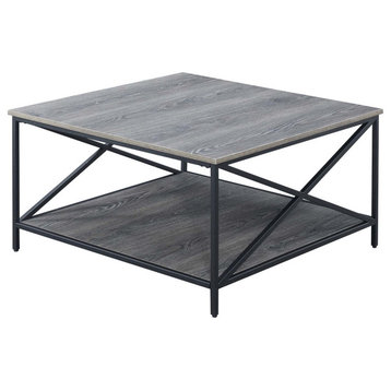 Tucson Metal Square Coffee Table With Shelf