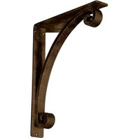 Legacy 2"W x 12"D x 15"H Countertop Bracket - Iron/Steel Antiqued Brass