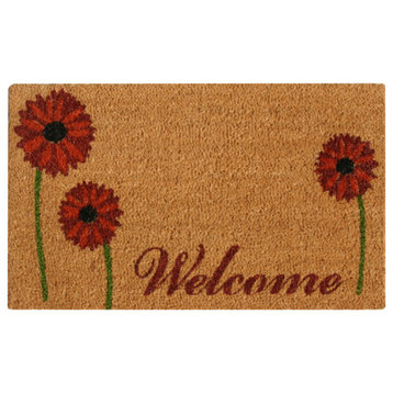 Rubber-Cal "Field of Red Daisies" A Welcome Flower Mat 15mm X 18" X 30"