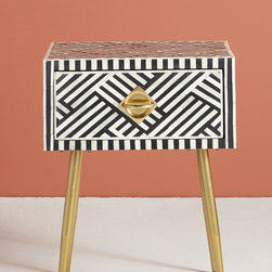 Optical Inlay Nightstand - Nightstands And Bedside Tables
