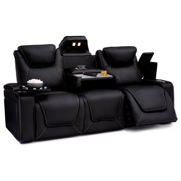Seatcraft Concerto Heat and Massage Theater Seats, Black, Sofa