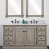 Infurniture 60" Solid Wood Sink Vanity With Arctic Pearl Quartz Top