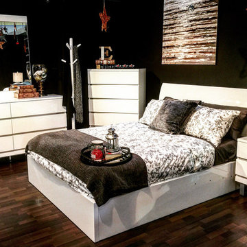A Modern Glossy White Bedroom Suite