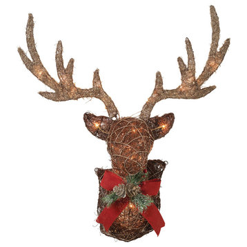 32" Long Electric Vine Stag Head Wall Decor