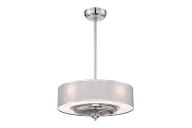 Integrated Lux Light & Ceiling Fan in Satin Nickel