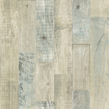 Chebacco Taupe Wood Planks Wallpaper, Swatch