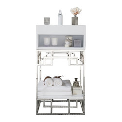 19 inch Modern Single Sink Bathroom Vanity White Finish Integrated Sink Top - Bathroom Vanities And Sink Consoles