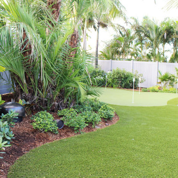 Audio System incorporated in a tropical landscape and putting green