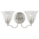 Livex Lighting - Moreland 2 Light Brushed Nickel Vanity Sconce - Bring a refined lighting style to your bath area with this Moreland collection two light vanity sconce. Shown in a brushed nickel finish and clear glass.