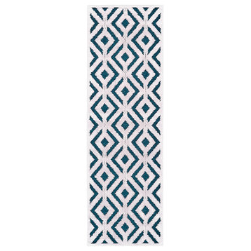 Weave & Wander Qazi Lustrous Textured Chevron Rug, 2'6"x8'