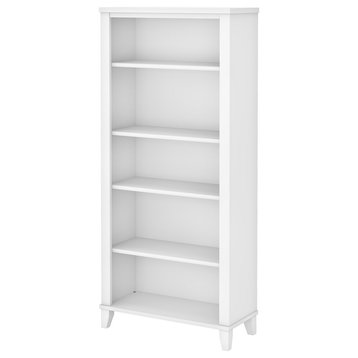 Somerset 5 Shelf Bookcase, White