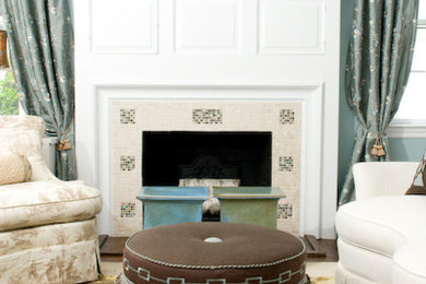 Elegant living room photo in Boston