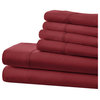 Becky Cameron Premium Ultra Soft Luxury 6-Piece Bed Sheet Set, Burgundy, Twin Xl