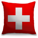 Great BIG Canvas - "Switzerland Flag" Pillow 16"x16" - Whether you're looking to redecorate an entire room or add some extra cushioning to your favorite sofa, our stylish and comfortable accent pillows are a versatile accessory that will not require a massive overhaul of any space. Featuring your chosen design printed on both sides, these accent pillows are both waterproof and mildew resistant, so placing them in your outdoor living space isn't a problem.