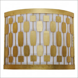 Worlds Away Lewis Gold Leaf Wall Sconce - Wall Sconces