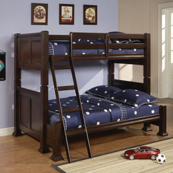 Troya Espresso Twin over Full Bunk Bed - Bunk Beds