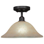 Toltec Lighting - Toltec Lighting 280-DG-523 Vintage - 12" One Light Semi-Flush Mount - Vintage 1 Bulb Semi-Flush Shown In Aged Silver Finish With 12" Italian Bubble Glass.Assembly Required: TRUE Shade Included: TRUE Warranty: 1 Year* Number of Bulbs: 1*Wattage: 60W* BulbType: Medium Base* Bulb Included: No