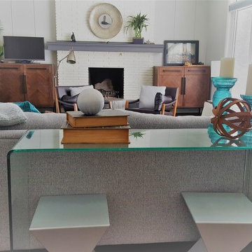 Rustic Midcentury Living & Dining Room