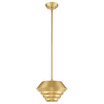 Livex Lighting - Livex Lighting 40401-12 Amsterdam - 16" One Light Mini Pendant - A celebration of classic Danish lighting architectAmsterdam 16" One Li Satin Brass Satin Br *UL Approved: YES Energy Star Qualified: n/a ADA Certified: n/a  *Number of Lights: Lamp: 1-*Wattage:60w Medium Base bulb(s) *Bulb Included:No *Bulb Type:Medium Base *Finish Type:Satin Brass