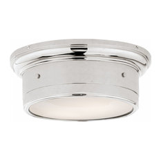 Siena Flush Mount, 2-Light, Polished Nickel, White Glass, 11.75"W