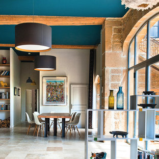 リヨンの広いコンテンポラリースタイルのLDKの画像 (暖炉なし)