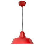 Cocoweb - 16" Farmhouse LED Pendant Light, Cherry Red - Rustic Style with a Modern Twist