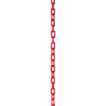 Plastic Standard Link Barrier Chain, Various Finishes, 2 Sizes, Red, U35