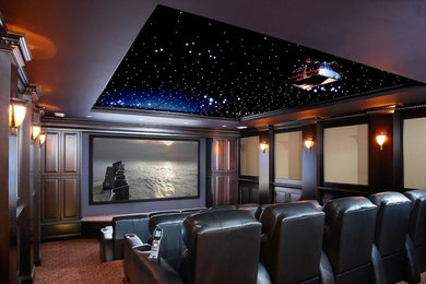 This is an example of a modern home theatre in Miami.