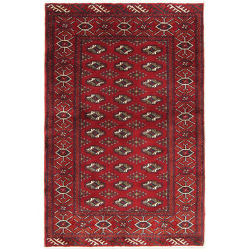 Persian Rug Turkaman 4'10"x3'2" Hand Knotted