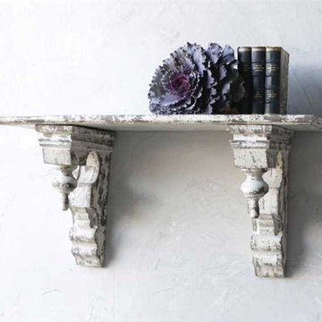 Distressed Cornice Wall Shelf