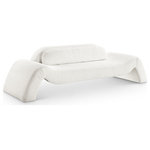 Meridian Furniture - Austin Upholstered Sofa, Cream, Microsuede Corduroy, Sofa - Dare to be different with the Austin cream corduroy sofa. Its avant-garde design and luxurious corduroy upholstery offer a truly unexpected seating experience. The sofa is a modern marvel that redefines comfort and style with its innovative design to create a truly unforgettable piece.