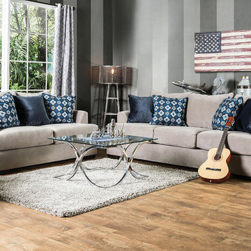 Navan Sofa Set | Beige Velvet