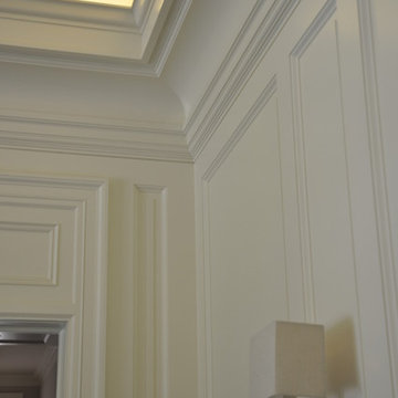 Detail - wood panels, cove molding and dome above