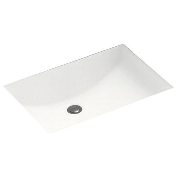 Swan 22x16x6 Solid Surface Undermount Bathroom Sink, Tahiti White