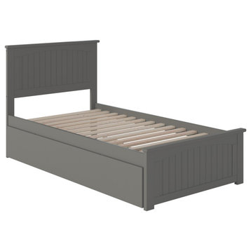 Nantucket Twin Extra Long Bed, Matching Footboard and Trundle, Gray