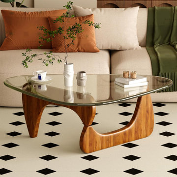 Modern Living Room with Glass Coffee Table
