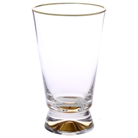 Classic Touch Tumblers With Gold Base And Rim, Set of 6