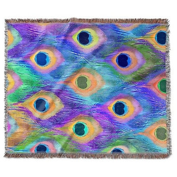 "Peacock Eyes" Woven Blanket 60"x50"