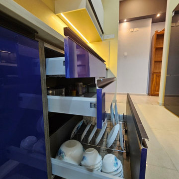 High-Gloss PU Finish Modular Kitchen | Tata 88 East, Kolkata